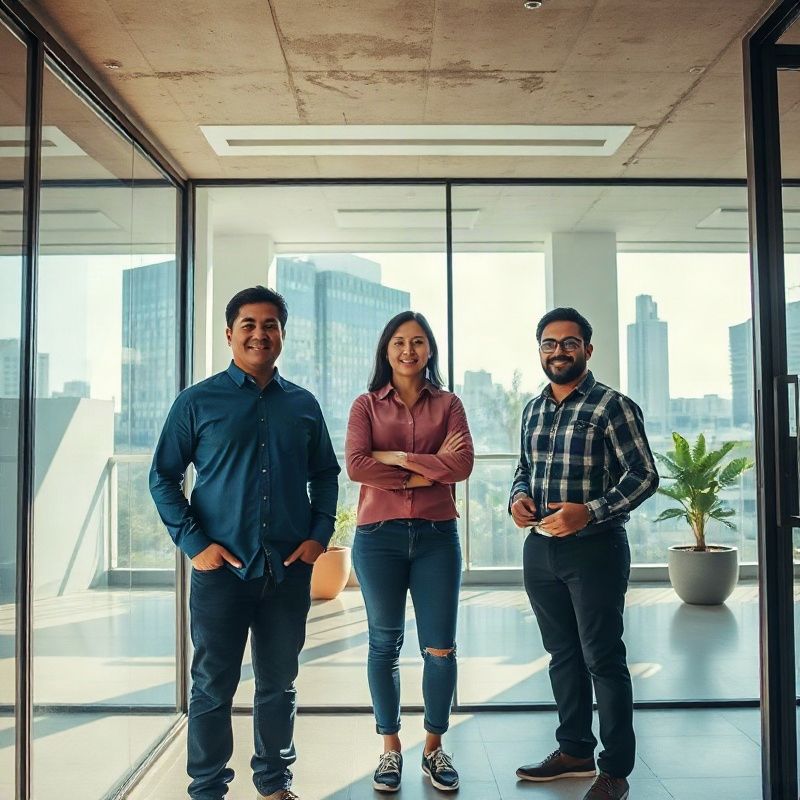 Equipe da Lumenllumen no interior da loja em Brasília